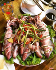 Mực tươi hấp gừng 