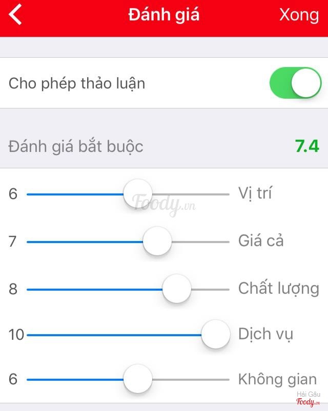 Đánh giá của mình