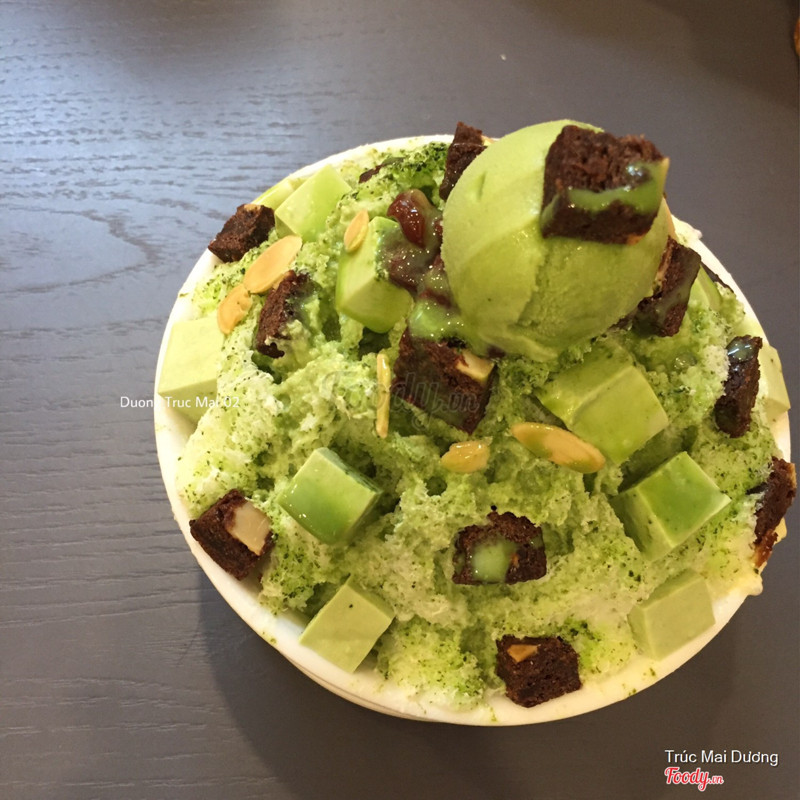 Bingsu trà xanh đậu đỏ 