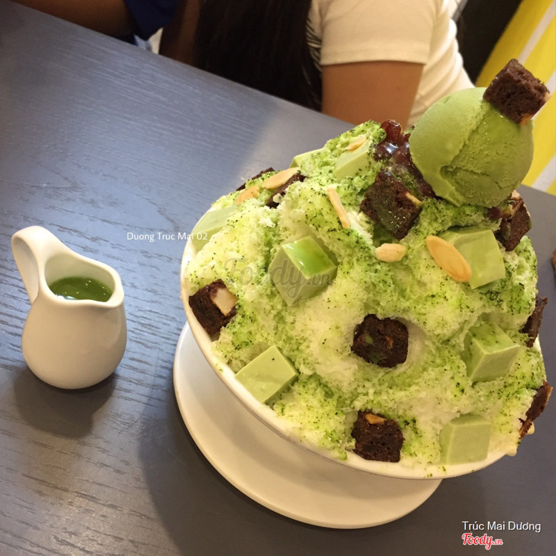 Bingsu trà xanh đậu đỏ 