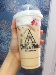 Lục trà sữa, kem cheese, thạch dâu