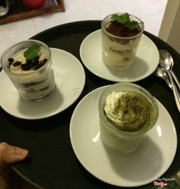 Tiramisu, oreo cheesecake, matcha mousse 