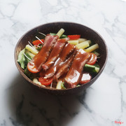 Pasta salad bò nấm (sốt BBQ)