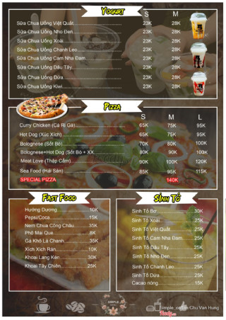 Simple Coffee&Cake Menu