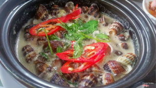 ốc len xào dừa