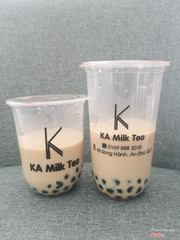 Trà sữa chân trâu đường nâu size M và L, lượng trà sữa chỉ chênh lệch chút ít :(