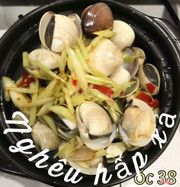 Nghêu hấp xả /50k/thố