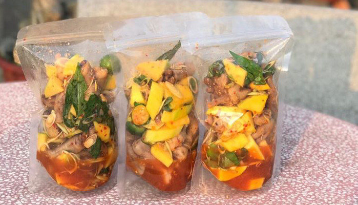 Ăn Vặt Lengkeng - Bánh Tráng Phơi Sương & Chân Gà Sốt Thái - Shop Online