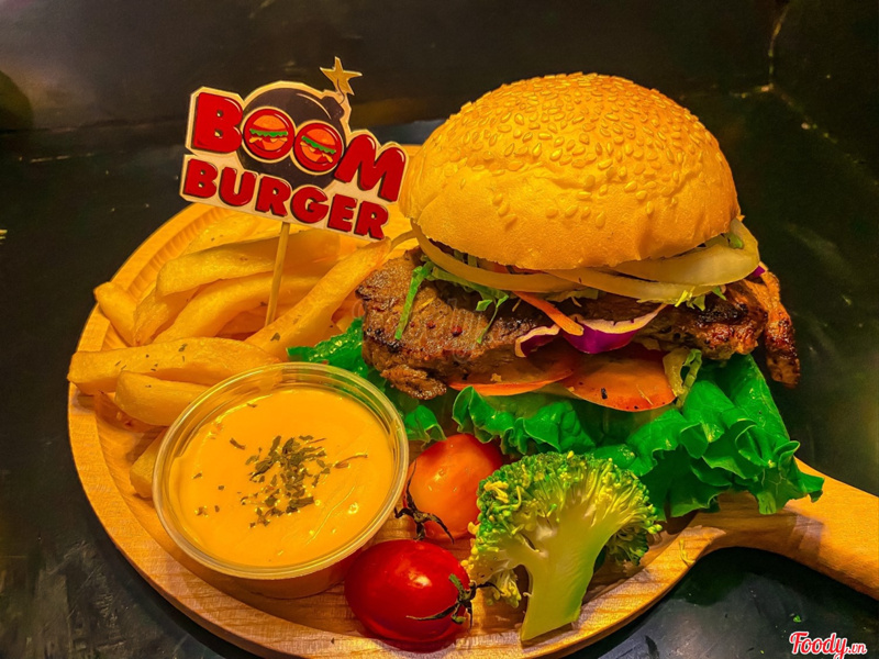 Burger bò mỹ phô mai