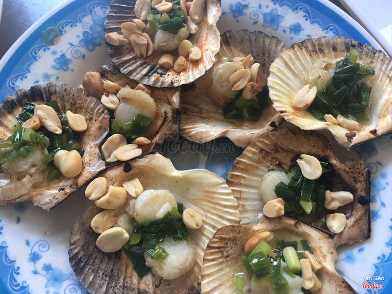 sò điệp nướng mỡ hành