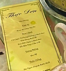 Menus tiệc