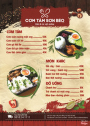 Menu bữa chính