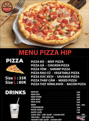 Menu Pizza Hip