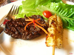 beefsteak áp chảo - mực nướng