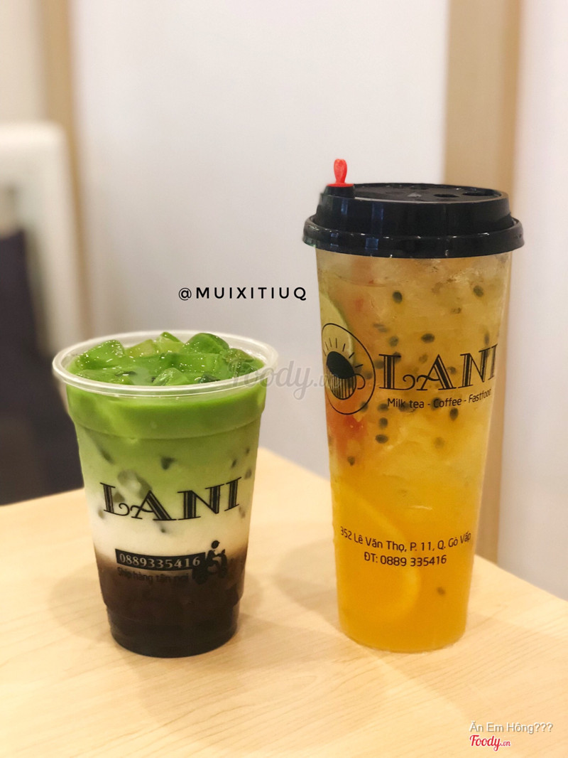 Trà trái cây + matcha trân châu đường đen