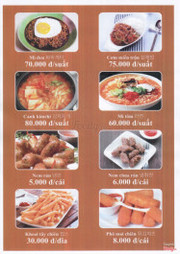 Menu của quán