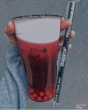 Trà blue bery vị trà chua chua + thêm kem mặn & chân trâu trắng thật sự k ngon k 