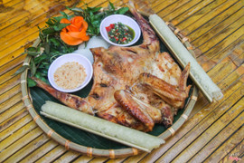 gà rừng nướng + cơm lam