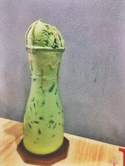 Volcano matcha with cream