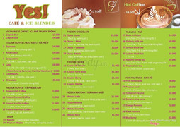 Menu còn có Sinh tố trái cây 4 mùa !