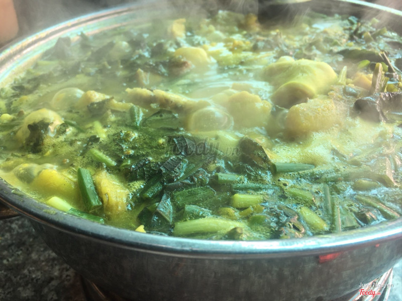 Cá lăng om chuối đậu