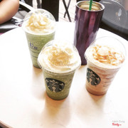 Greentea & caramel frap