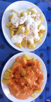 Alioli and Bravas fried potatoes