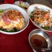 Bún mắm nem, bún heo quay.