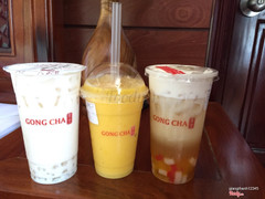 Mình có gọi 3 ly Gongcha để uống thử, 1 xoài xay 1 trà xanh Gongcha,1 trà sữa xanh. Rất ngon, lần sau sẽ ghé lại