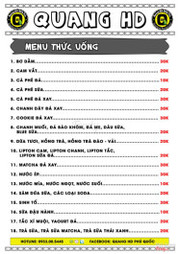 Menu thức uống