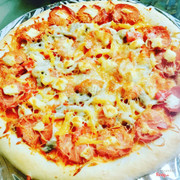 Pizza sausage and mushroom