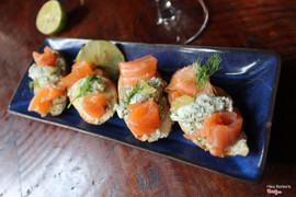 Smoked salmon ricotta crostini 