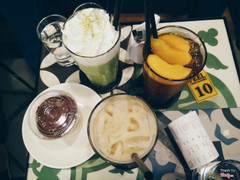 Trà sữa Oolong - Trà đào - Matcha Ice Blended + Whipping Cream - Tiramisu