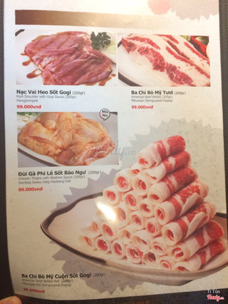 Menu thịt nạc heo