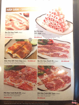 Menu thịt heo