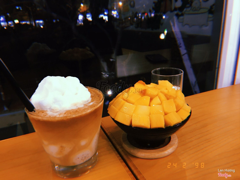 Cà phê cốt dừa, bingsu xoài