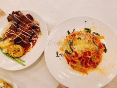 Sườn cừu nướng kiểu Nga và Mì Ý đút lò phô mai