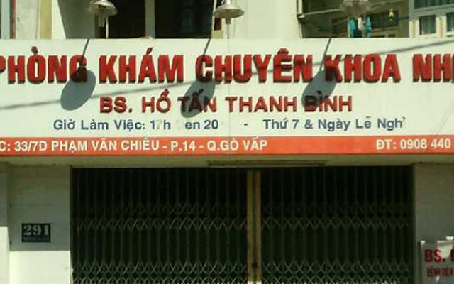 Phòng Khám Chuyên Khoa Nhi - BS. Hồ Tấn Thanh Bình