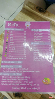 Menu quán