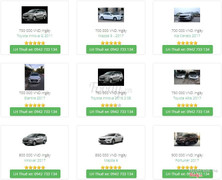 Bảng giá thuê xe