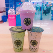 Mứt việt quất sữa chua đá xay, trà sữa dưa gang, trà sữa trân châu hoàng gia