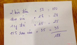 bill 3 người hết 188k 