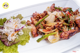 Mực cơm bình minh chiên nước mắm