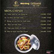 Thực đơn nhà hàng Sâm