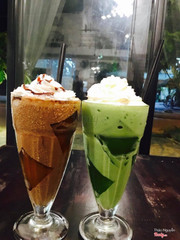 Matcha đá xay + socola đá xay