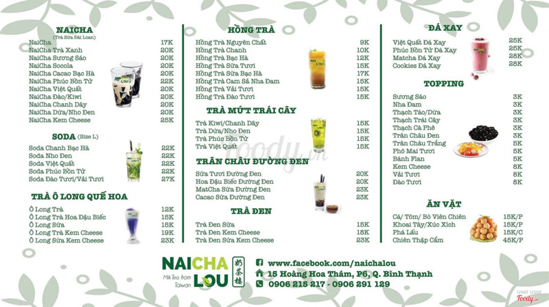 Menu mới từ ngày 4/6/2019