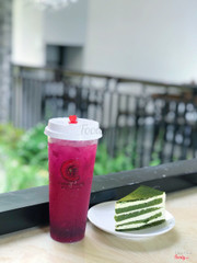 Trà thanh long đỏ + Tiramitsu matcha