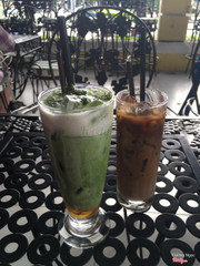 matcha sữa tươi , cafe sữa đá