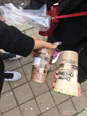 Taro milktea x chocolate milktea