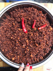 Mắm tép trưng thịt thơm ngon tốn cơm vô cùng